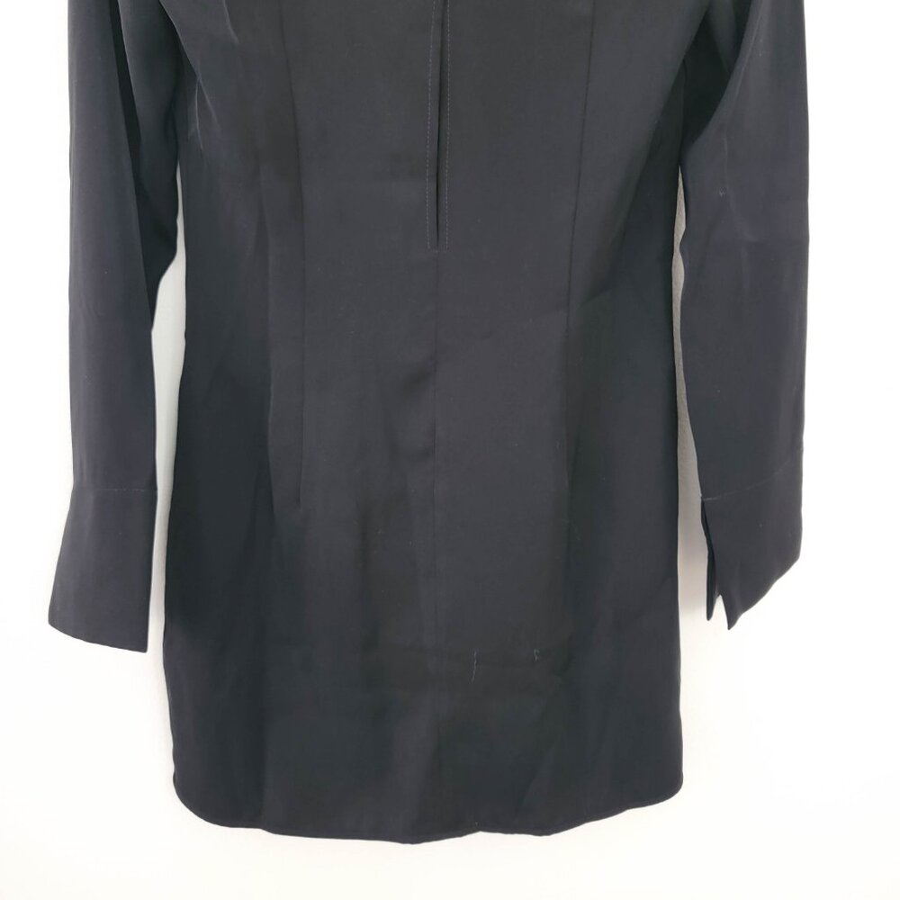 Aya Muse Collared Mini Shirt Dress in Black Medium - Picture 6 of 9